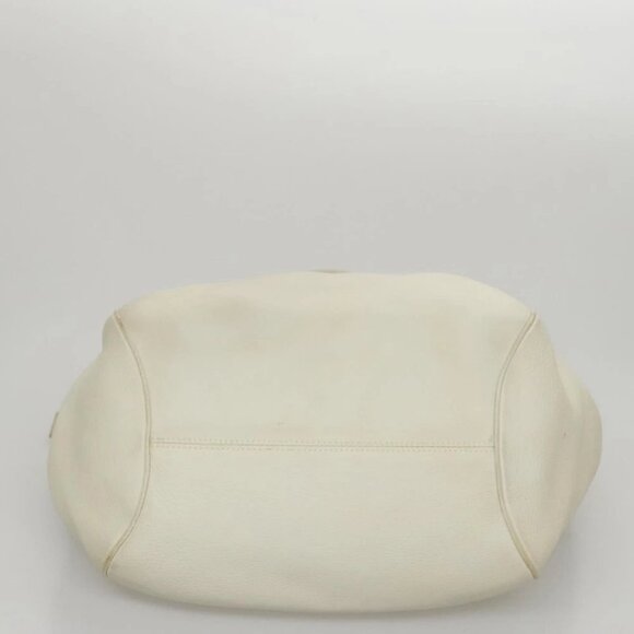 Salvatore Ferragamo Gancini Hand Bag Leather White Silver Auth yk16589 - Picture 6 of 15